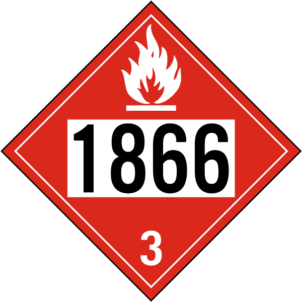 UN # 1866 Class 3 Flammable Liquid