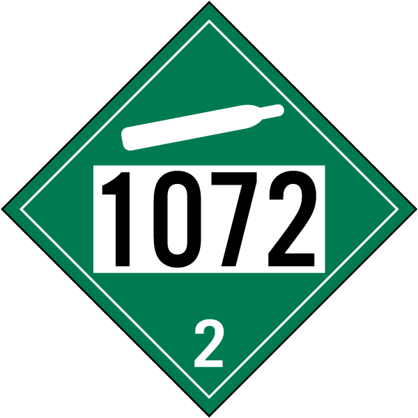 UN # 1072 Non-Flammable Gas Class 2 Placard