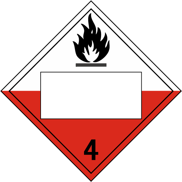 Blank Spontaneously Combustible Class 4 Placard