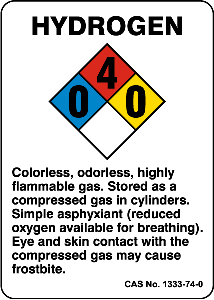 NFPA Hydrogen Sign