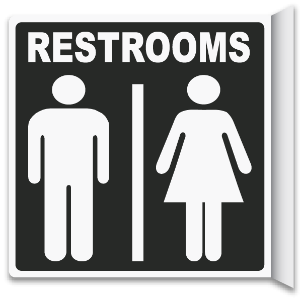 2 Way Restrooms Sign T4336 By
