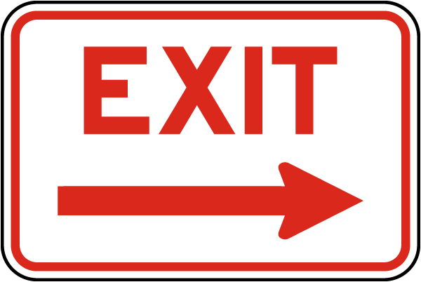 Exit (Right Arrow) Sign - Claim Your 10% Discount