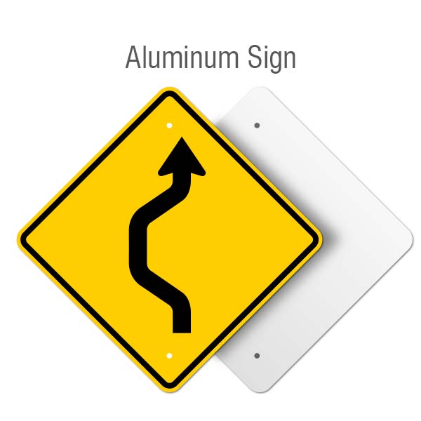 One Lane Double Reverse Curve Left Sign – X5021