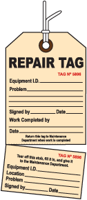 2-Part Perforated Repair Tag