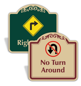 Decorative Turn Road Signs