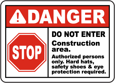 Construction Area Do Not Enter Sign - Save 10% Instantly
