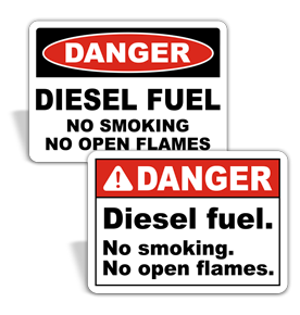 Aufkleber Diesel Fuel · Warning