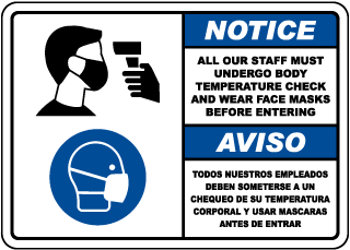 temperature check signs in stock shipping now