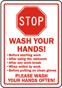 wash hands after use sign