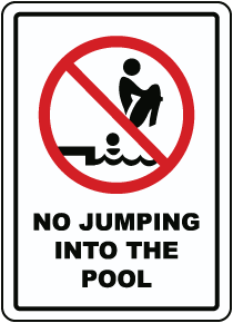 No Jumping Into The Pool Sign F8402 By Safetysign Com