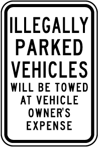 Illegally Parked Vehicles Towed Sign - Claim Your 10% Discount