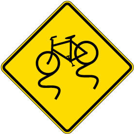 slippery when wet sign bicycle