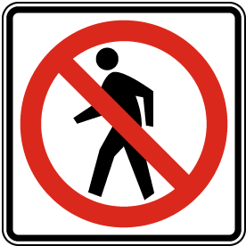 No Pedestrian Traffic Sign Y2739