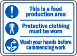 Food Production Area Rules Sign