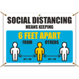 Social Distancing Means Keeping 6 Ft Apart Banner
