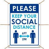 Please Keep Your Social Distance Banner