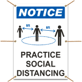 Notice Practice Social Distancing Banner