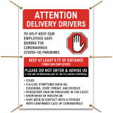 Attention Delivery Drivers Infection Control Banner