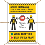 Social Distancing Construction Banner