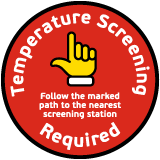 stop mandatory temperature screening station sign d6422