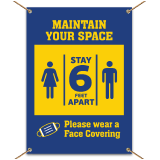 Maintain Your Space Wear Face Covering Banner