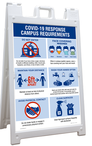 Covid-19 Response Campus Requirements Sandwich Board Sign