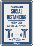 Maintain Social Distancing Gym Sign