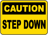 Caution Step Down Sign