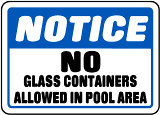 No Glass Containers Allowed Sign