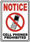 Cell Phones Prohibited Sign
