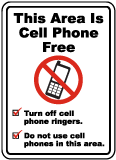 This Area Is Cell Phone Free Sign