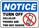 Turn Off Cellular Phones Sign