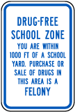 Drug Free School Zone Sign
