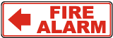 Fire Alarm (Left Arrow) Sign