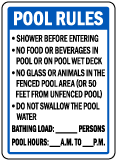 Florida Pool Rules Sign