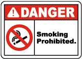 Danger Smoking Prohibited Sign