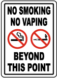 No Smoking No Vaping Beyond This Point Sign