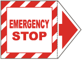 Emergency Stop Arrow Label