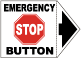Emergency Stop Button Arrow Label