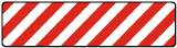 White / Red Striped Floor Sign