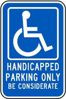 Handicapped Parking Only Sign