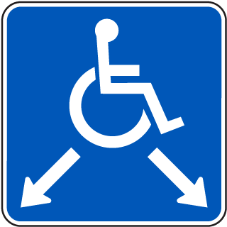 Handicap Parking Double Arrow Sign