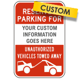 X1243 Reserved Vertical Parking Signs