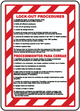 Bilingual Lockout Procedures Sign