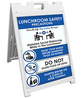 Lunchroom Safety Precautions Sandwich Board Sign