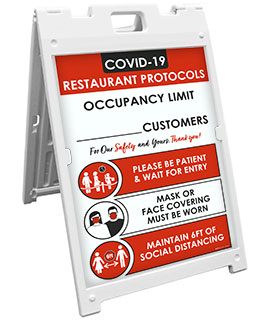 COVID-19 Restaurant Occupancy Limit Sandwich Board Sign