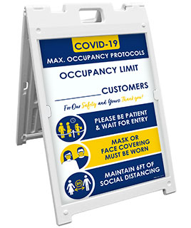 COVID-19 Max. Occupancy Limit Sandwich Board Sign