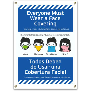 Bilingual Everyone Must Wear a Face Covering Banner
