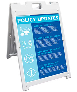 Policy Updates Sandwich Board Sign