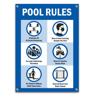 Social Distancing Pool Rules Banner